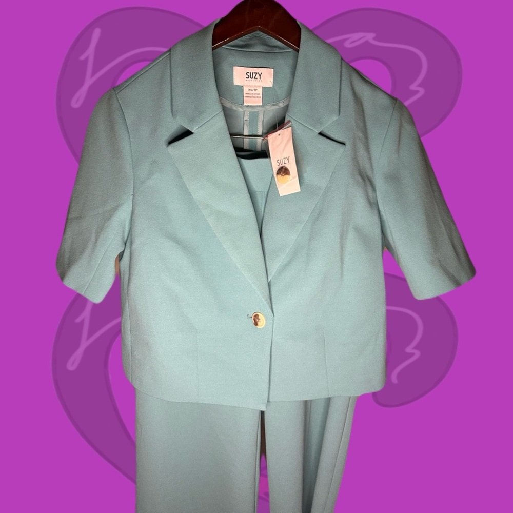 Suzy Blue Blazer and Pants Set